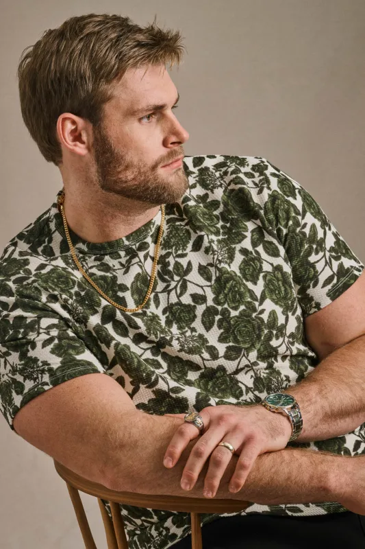 Bullet Tee - Green Floral made by One Bone