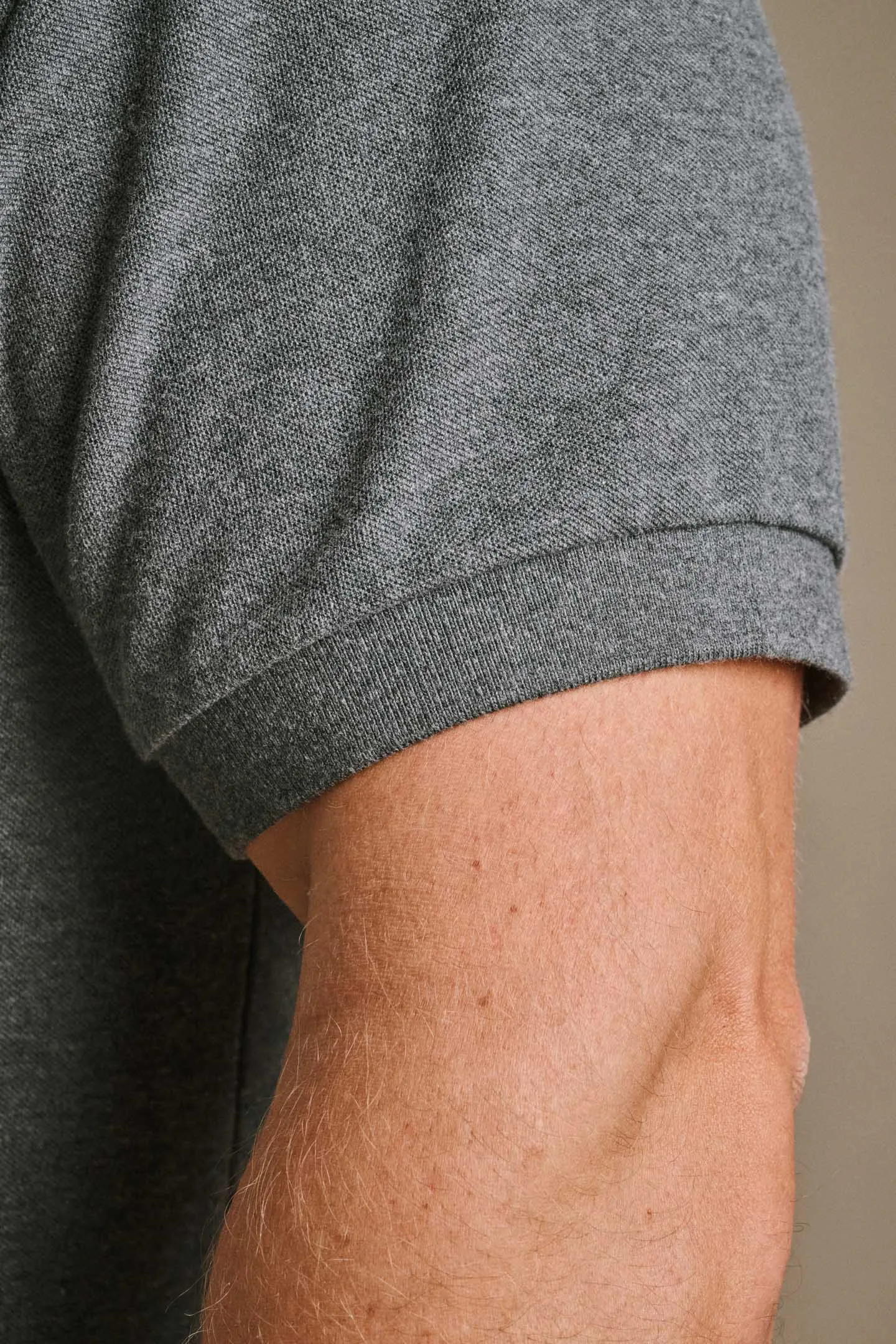 Split Hem Polo - Heather Charcoal sold by One Bone product image thumbnail 5