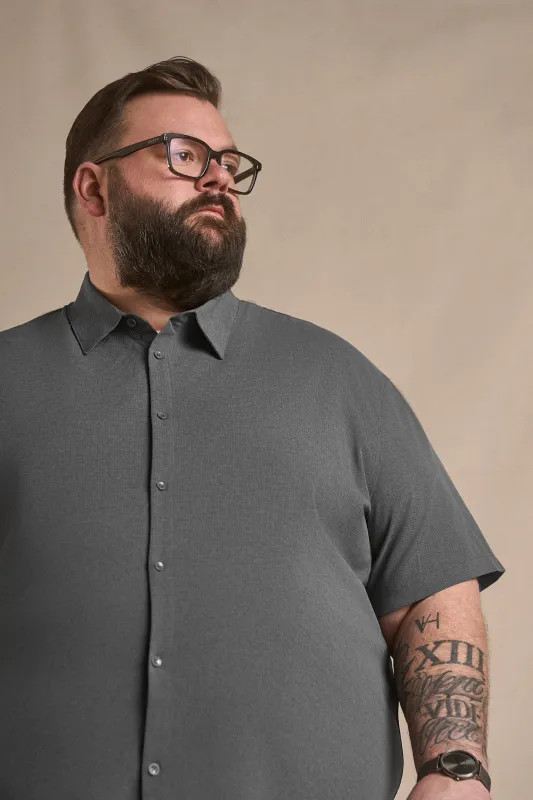 Hybrid Button Up - Carbon Grey made by One Bone