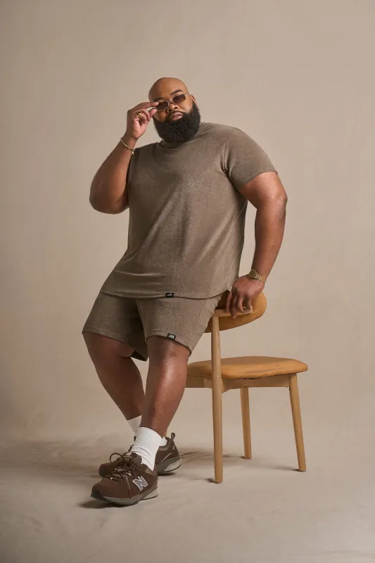 Terry Cloth Tee - Stone Taupe made by One Bone
