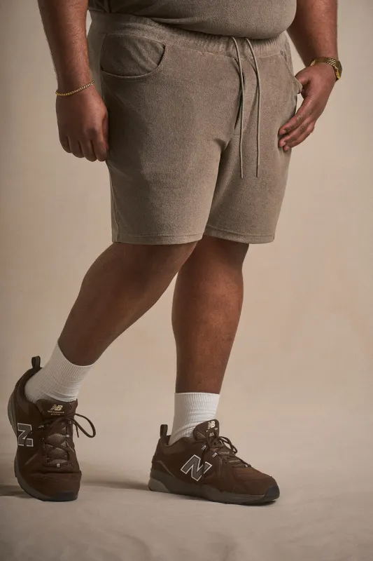 Terry Cloth Short - Stone Taupe made by One Bone