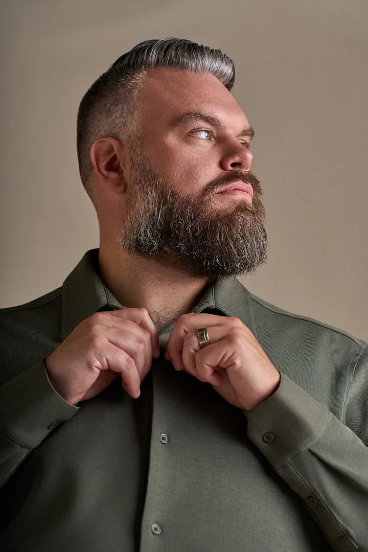 Stretch Knit Dress Shirt - Canyon Green sold by One Bone product image thumbnail 3
