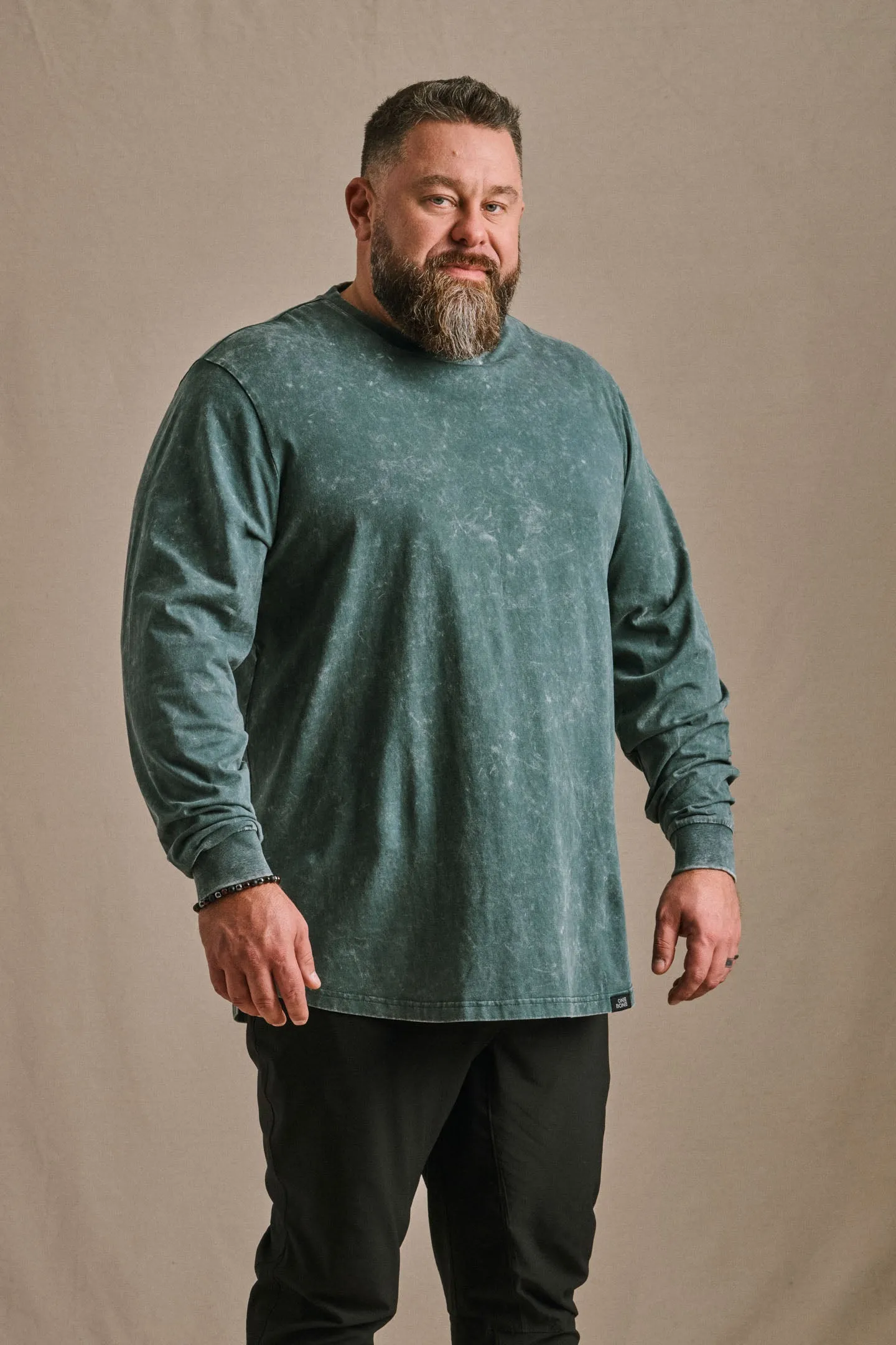 Stone Wash Long Sleeve - Deep Green sold by One Bone product image thumbnail 2