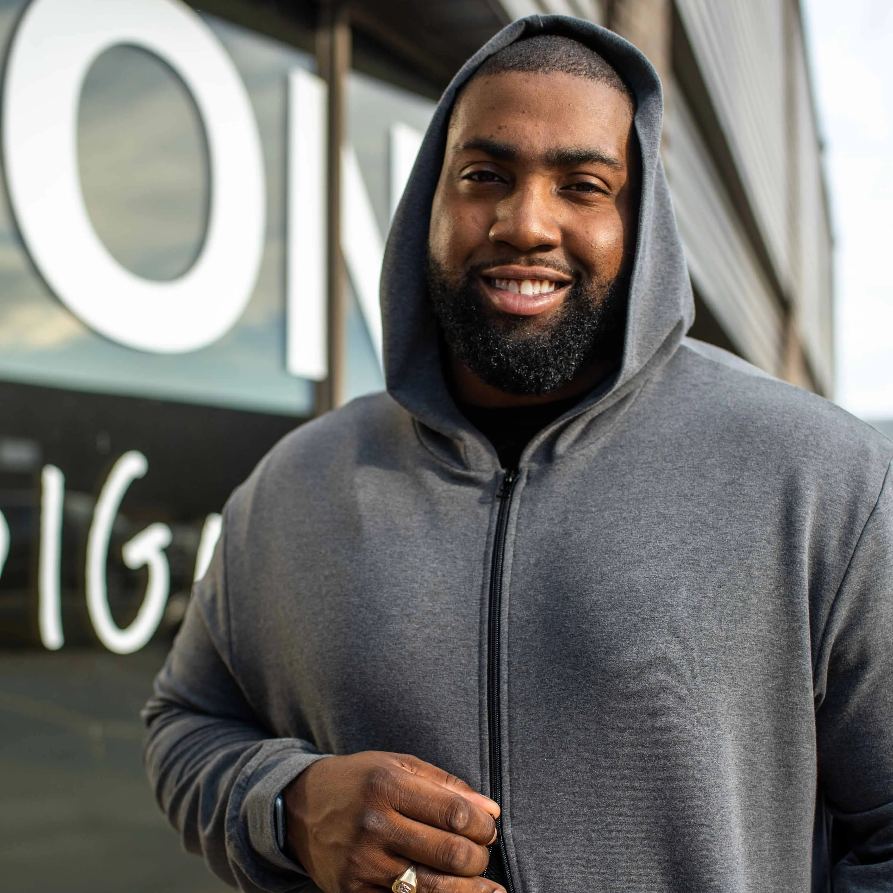 Vic Zip-Up Hoodie - Grey sold by One Bone product image thumbnail 3