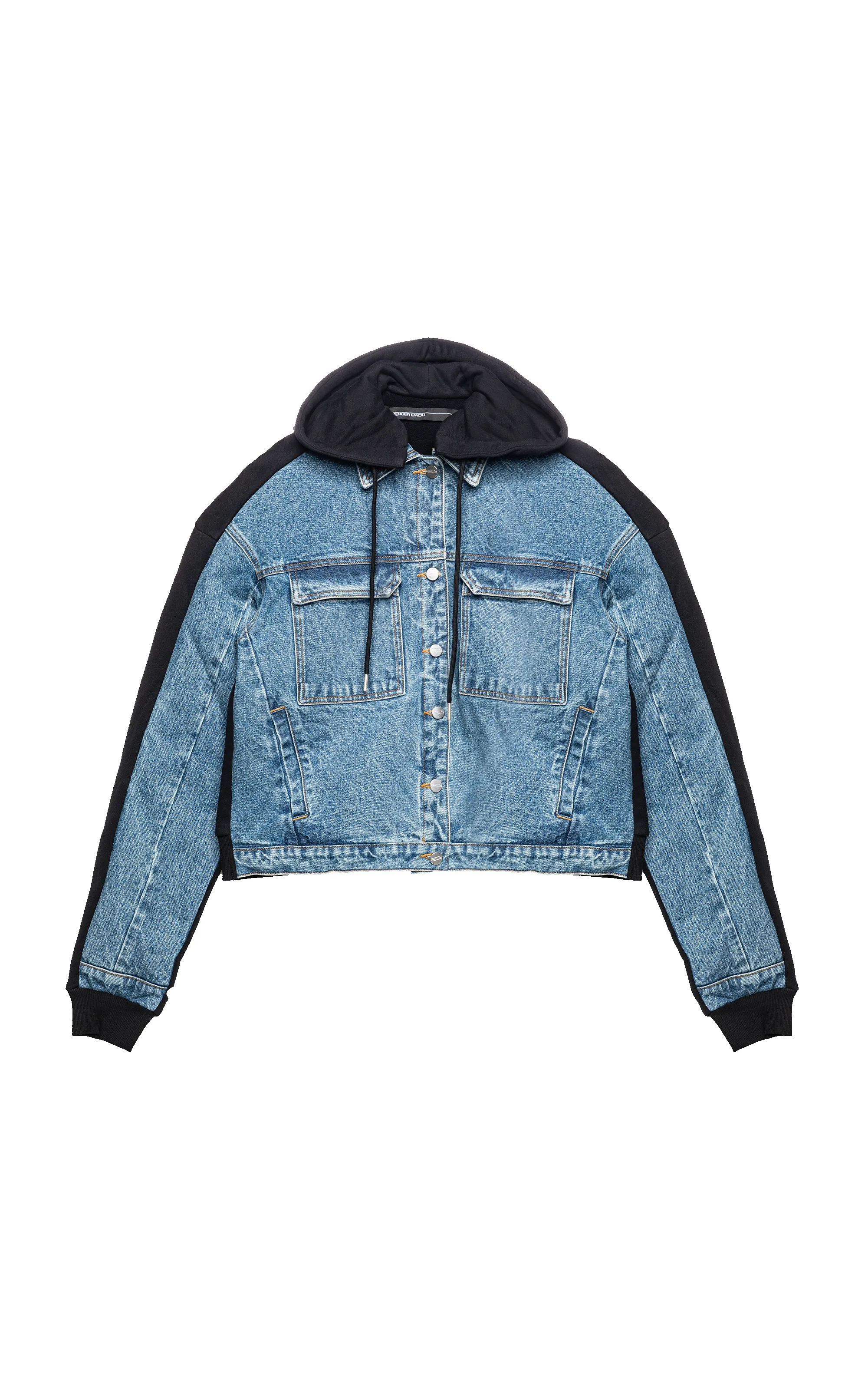 BLUE & BLACK PANELED DENIM JACKET sold by Spencer Badu