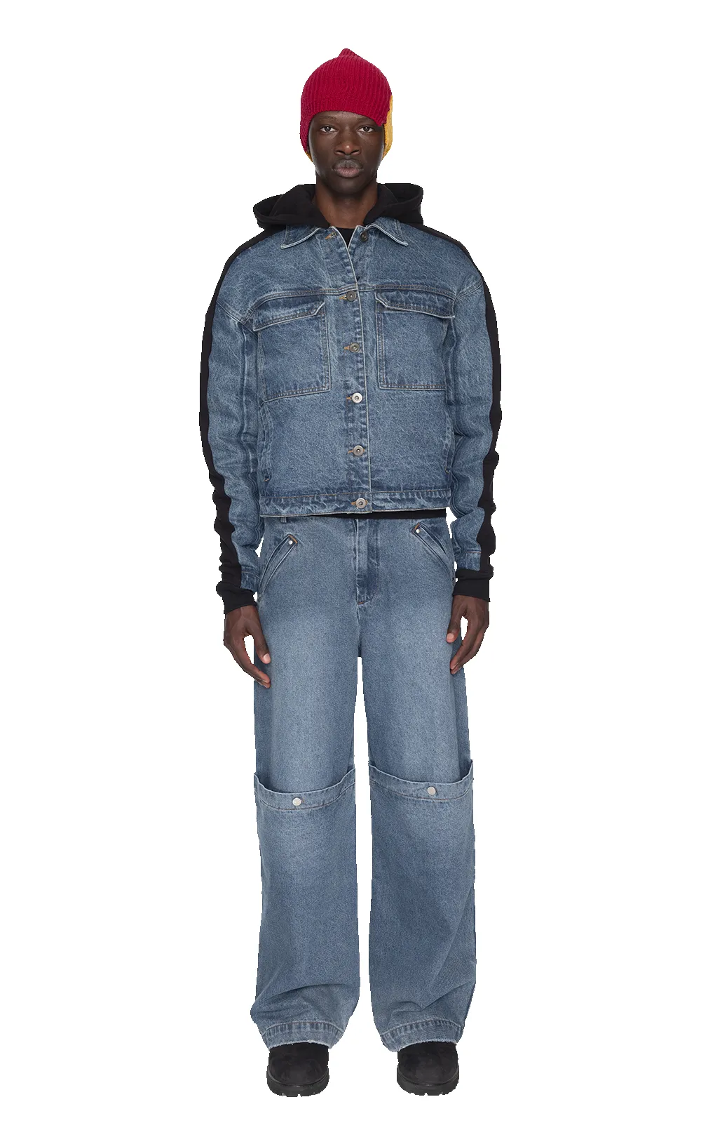 BLUE & BLACK PANELED DENIM JACKET sold by Spencer Badu product image thumbnail 5