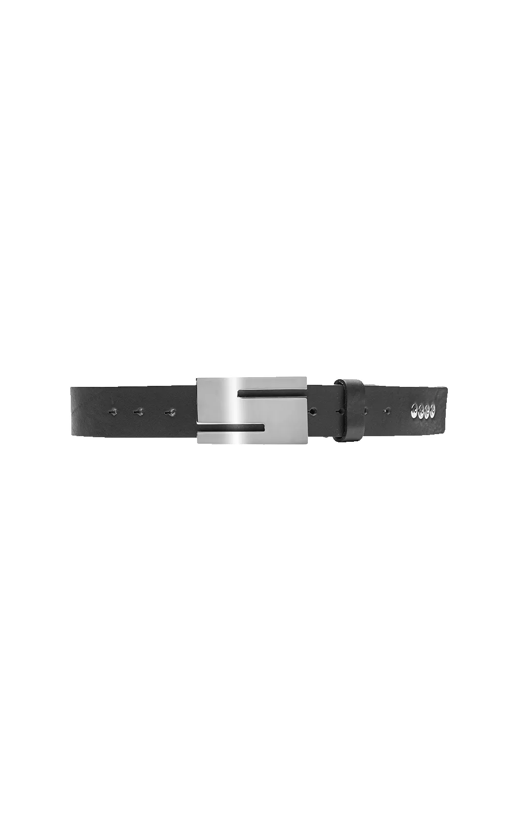 LEATHER BUCKLE BELT IN BLACK sold by Spencer Badu