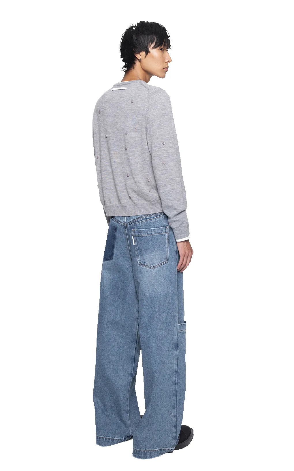 GRAY BUTTON CARDIGAN sold by Spencer Badu product image thumbnail 5