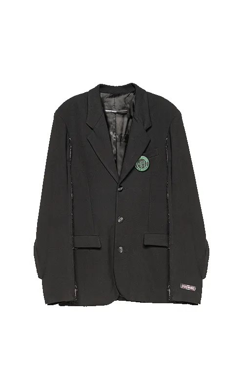 BLACK DECONSTRUCTED WOOL BLAZER sold by Spencer Badu