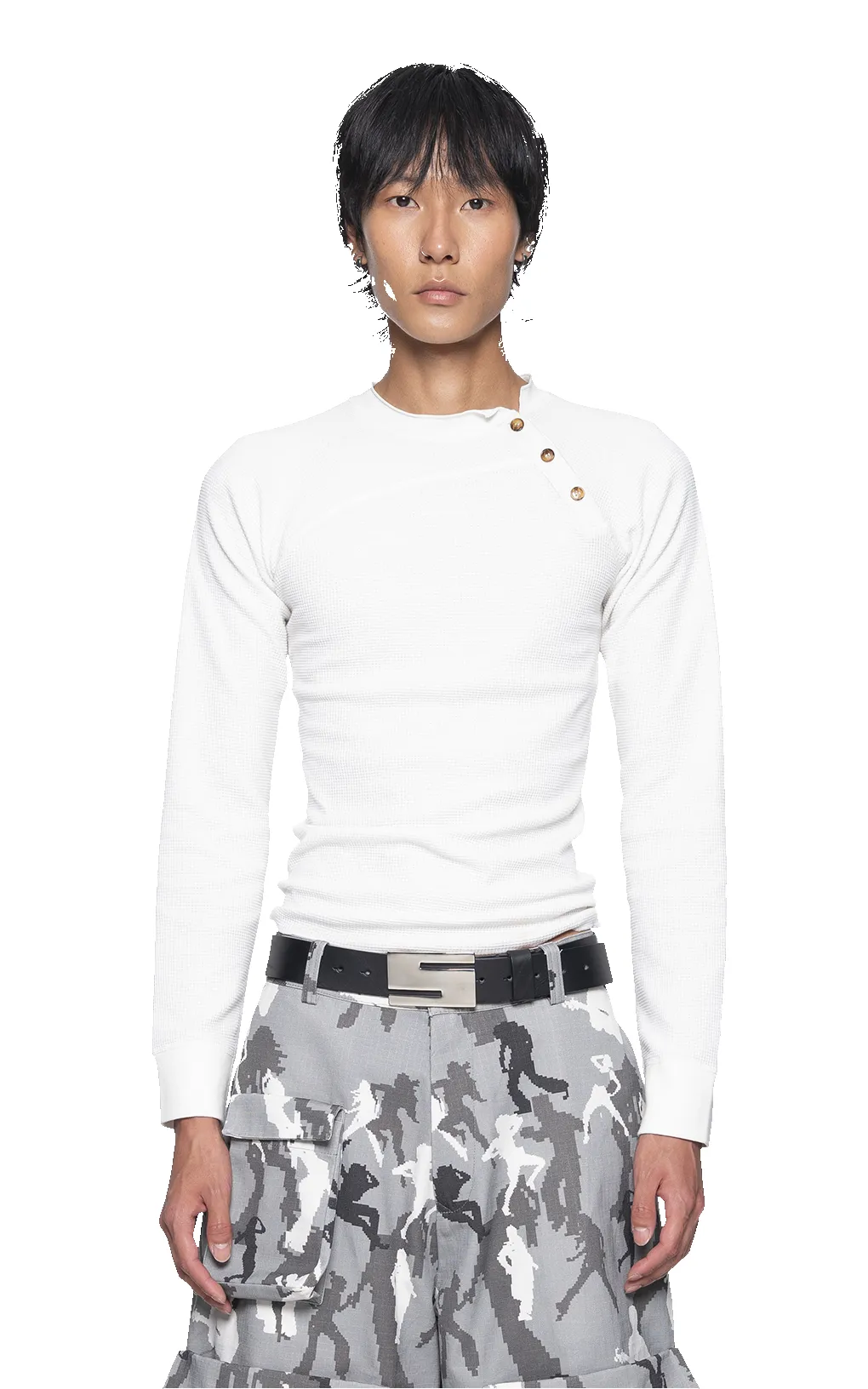 WHITE TWISTED HENLEY sold by Spencer Badu product image thumbnail 2