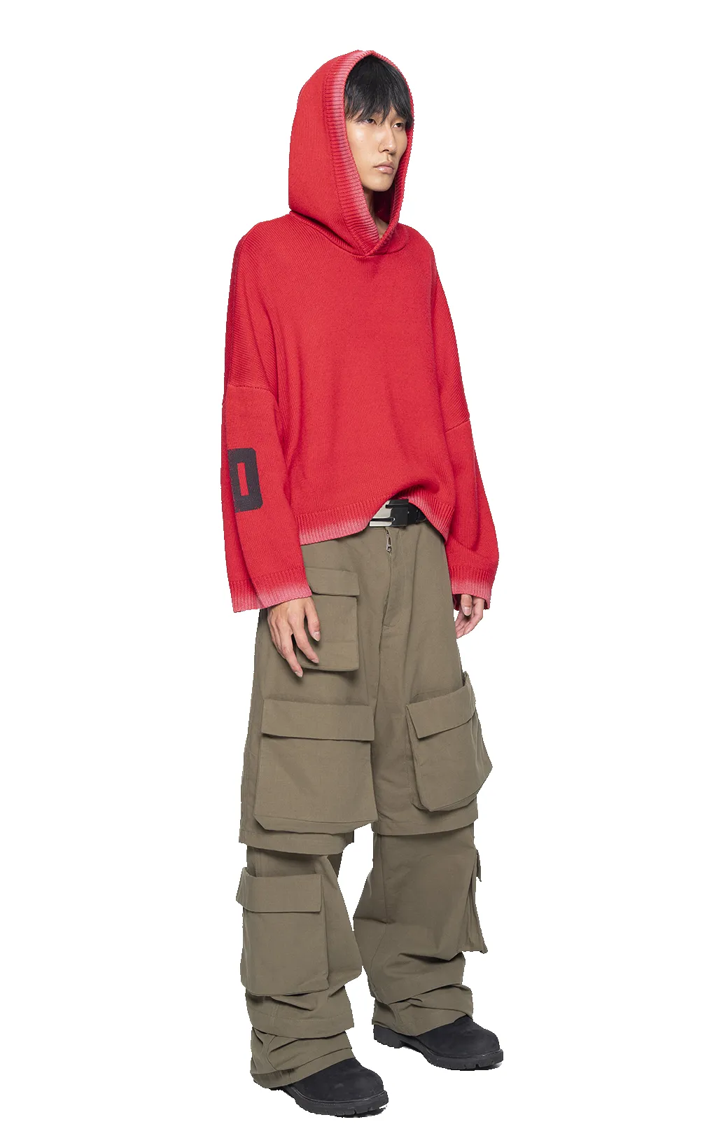 RED KNIT HOODIE sold by Spencer Badu product image thumbnail 4