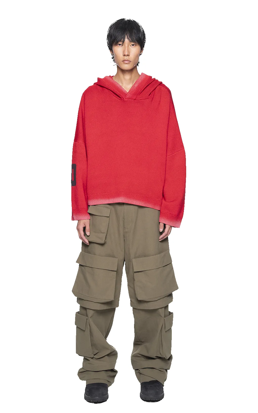 RED KNIT HOODIE sold by Spencer Badu product image thumbnail 3