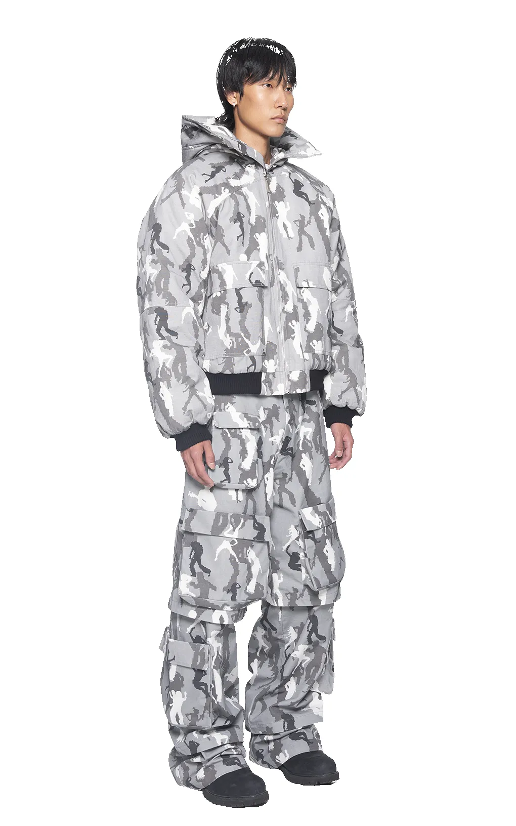 GRAY CAMO BOMBER JACKET sold by Spencer Badu product image thumbnail 4