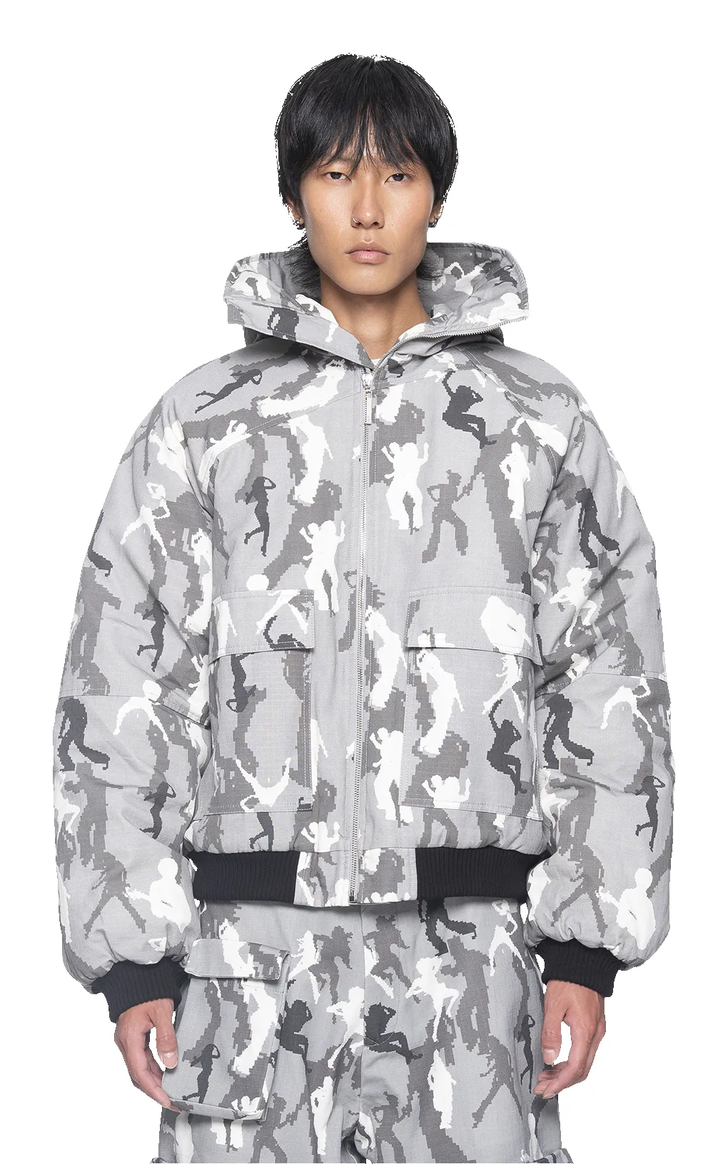 GRAY CAMO BOMBER JACKET sold by Spencer Badu product image thumbnail 2