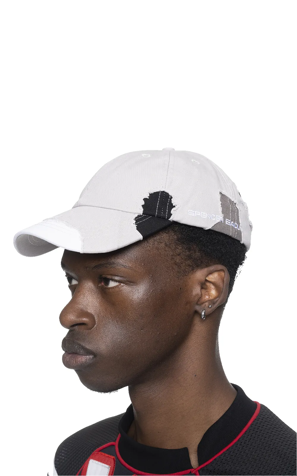 DECONSTRUCTED CAMO CAP IN GRAY sold by Spencer Badu product image thumbnail 2