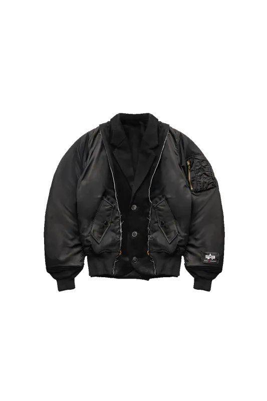 BLACK ALPHA INDUSTRIES REWORKED BOMBER JACKET sold by Spencer Badu