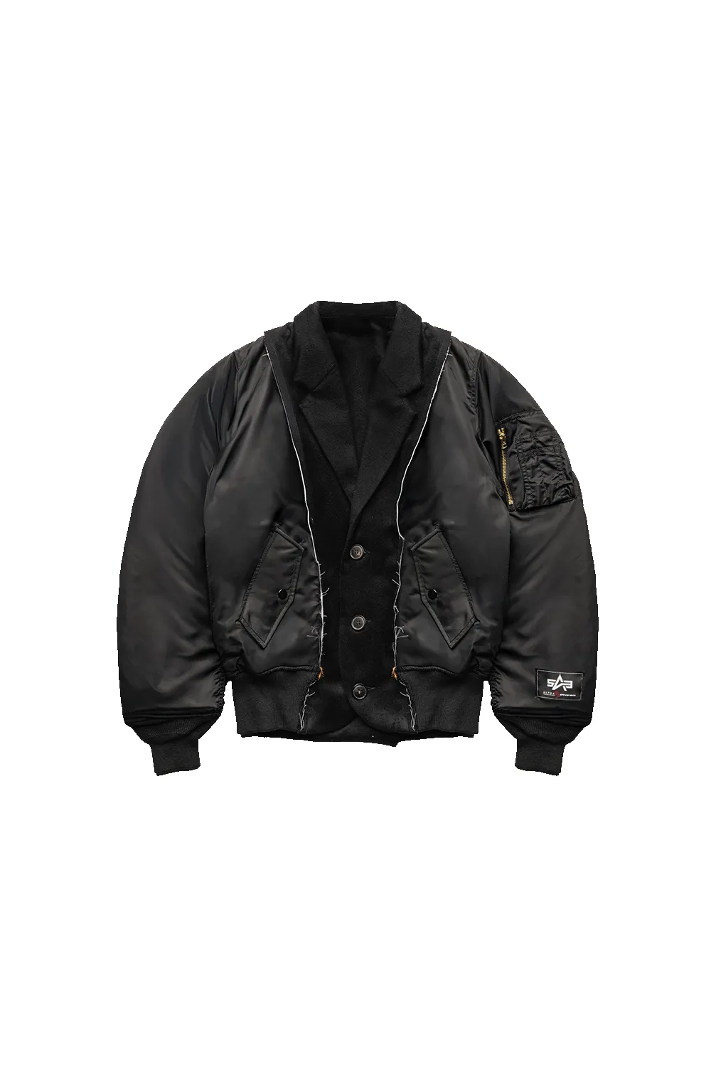 BLACK ALPHA INDUSTRIES REWORKED BOMBER JACKET sold by Spencer Badu