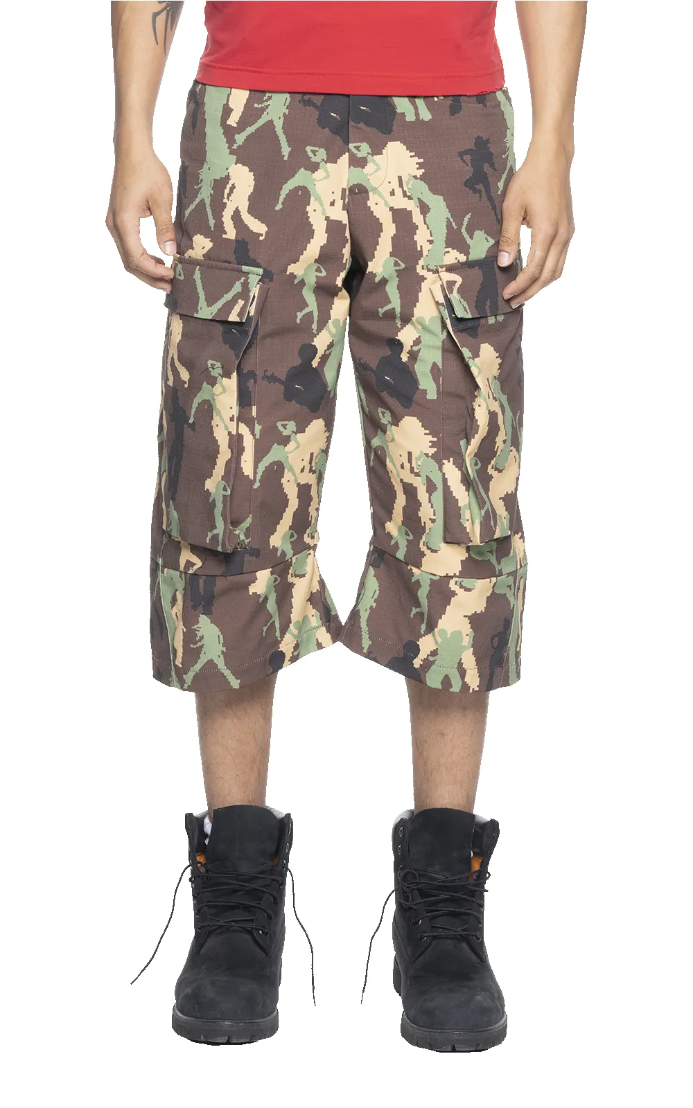 DANCING CAMO CARGO SHORTS IN BROWN sold by Spencer Badu product image thumbnail 3
