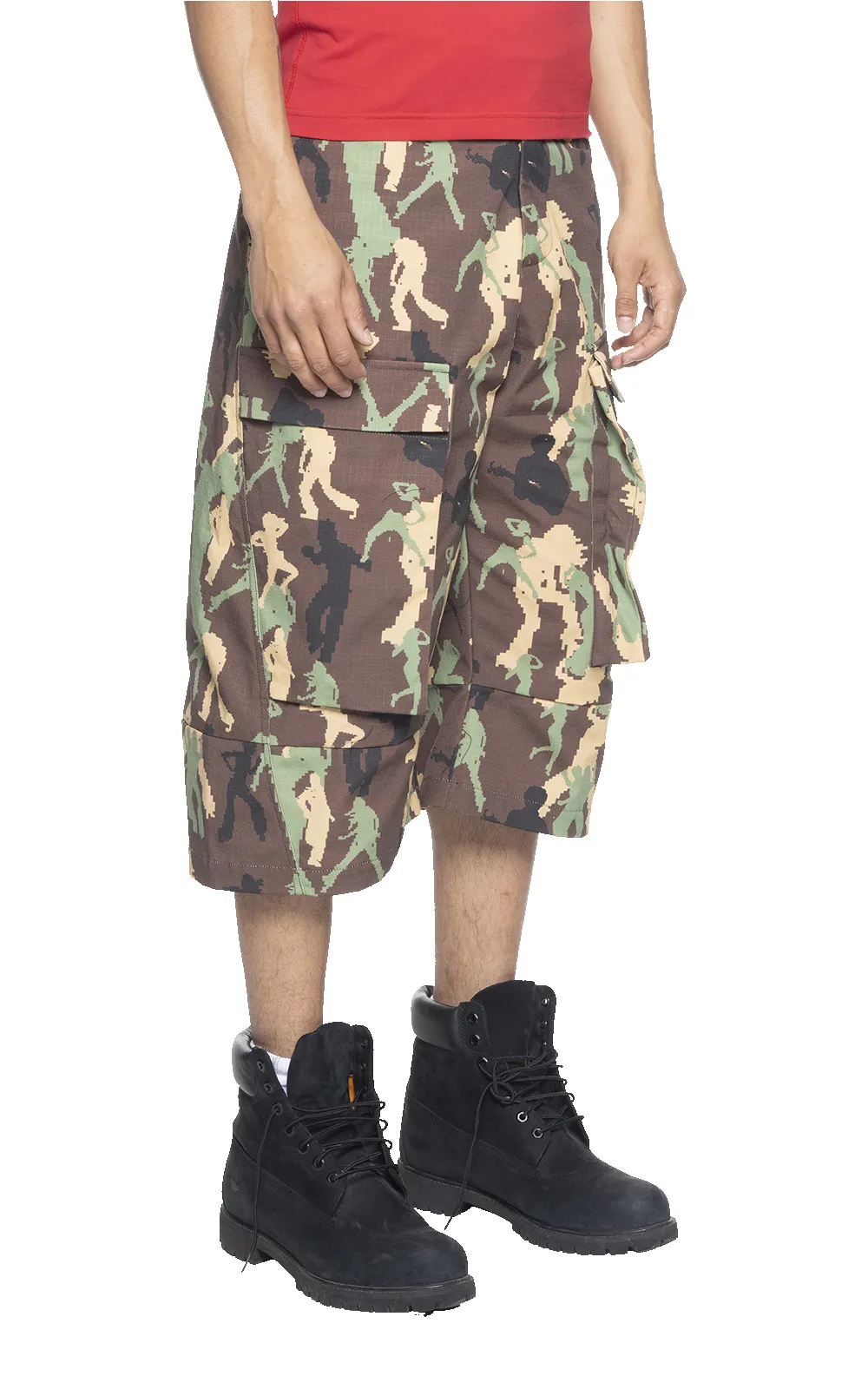 DANCING CAMO CARGO SHORTS IN BROWN sold by Spencer Badu product image thumbnail 4