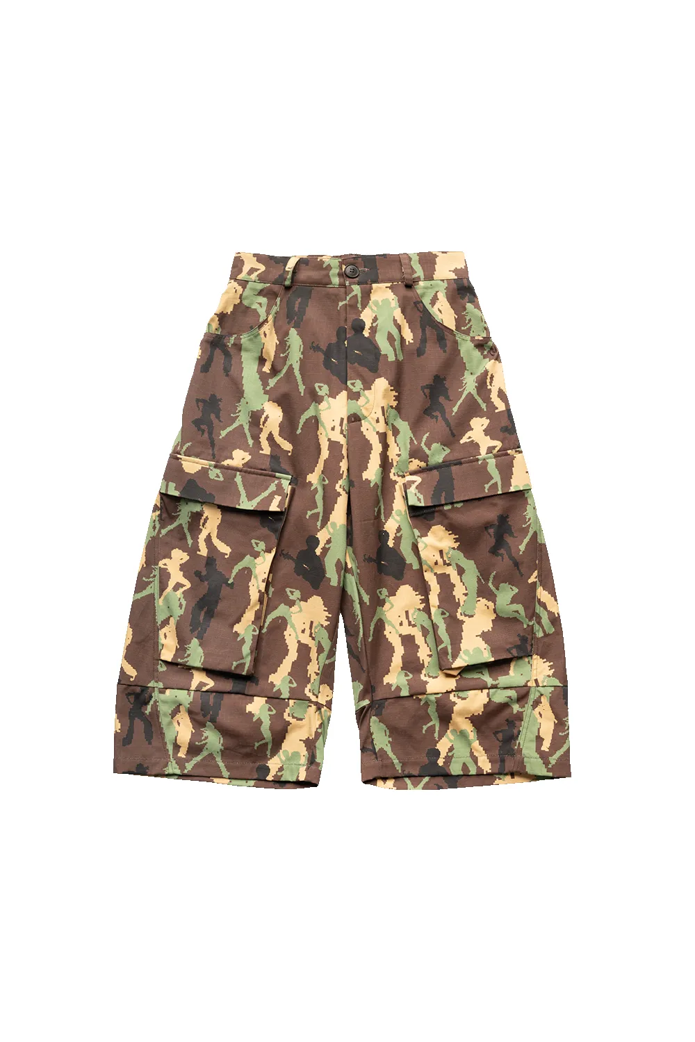 DANCING CAMO CARGO SHORTS IN BROWN sold by Spencer Badu product image thumbnail 2