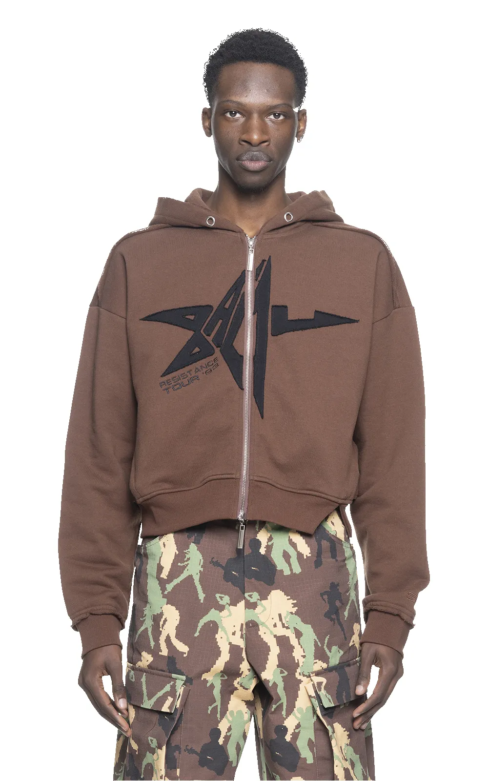APPLIQUE BADU STAR HOODIE IN BROWN sold by Spencer Badu product image thumbnail 3