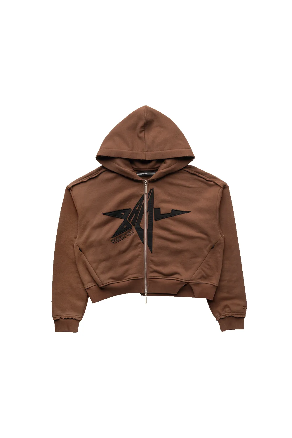 APPLIQUE BADU STAR HOODIE IN BROWN sold by Spencer Badu product image thumbnail 2