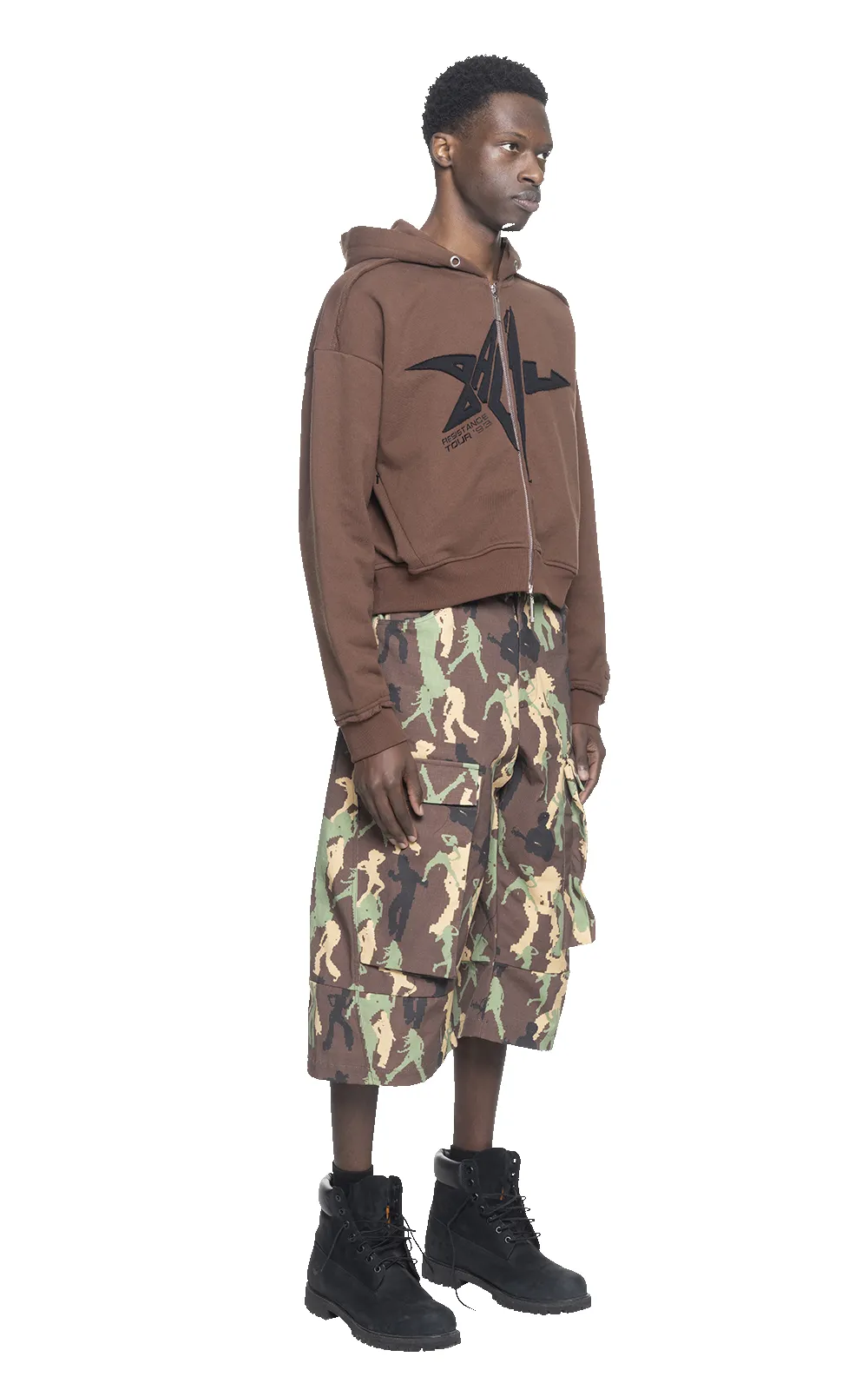 APPLIQUE BADU STAR HOODIE IN BROWN sold by Spencer Badu product image thumbnail 5