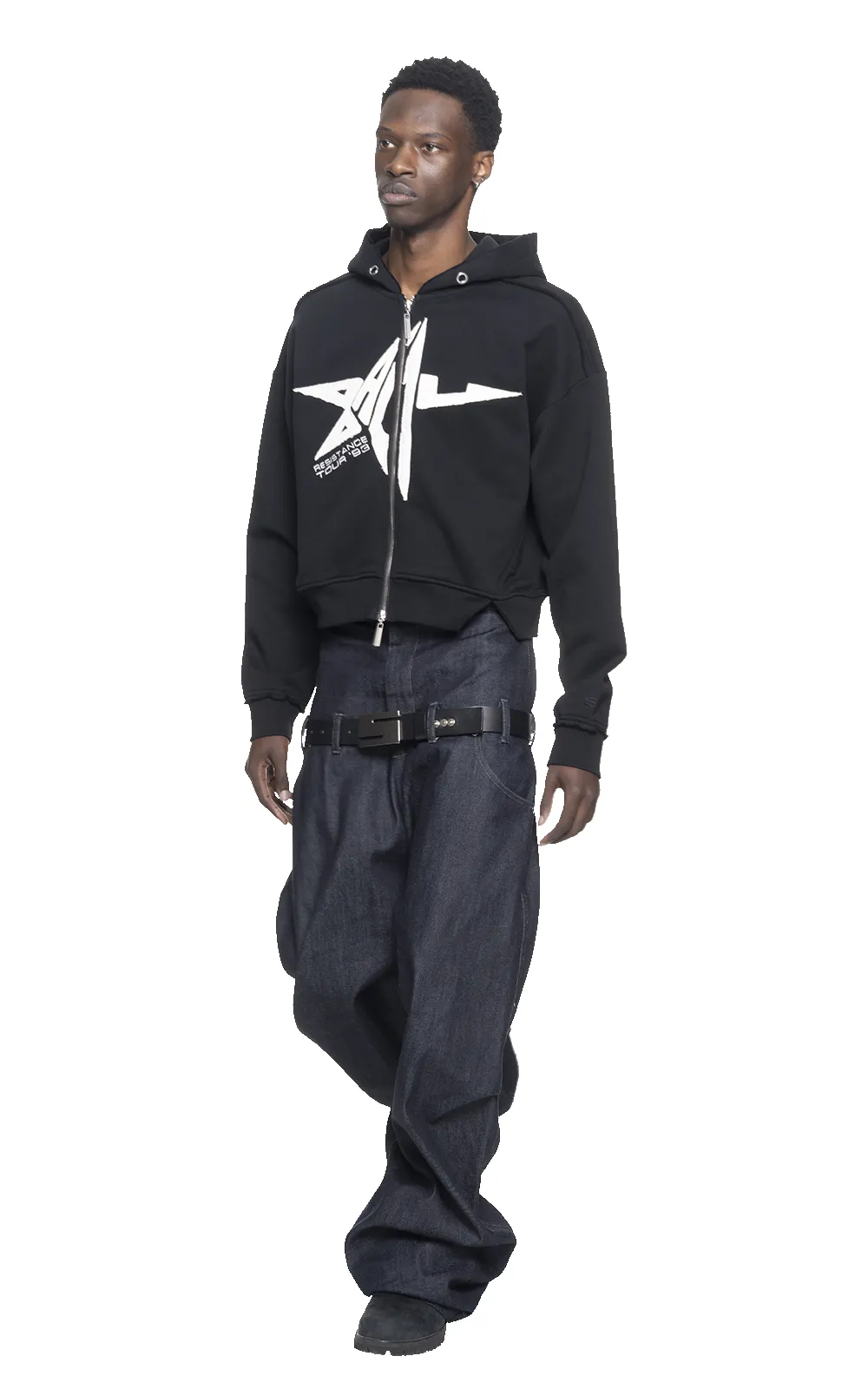 APPLIQUE BADU STAR HOODIE IN BLACK sold by Spencer Badu