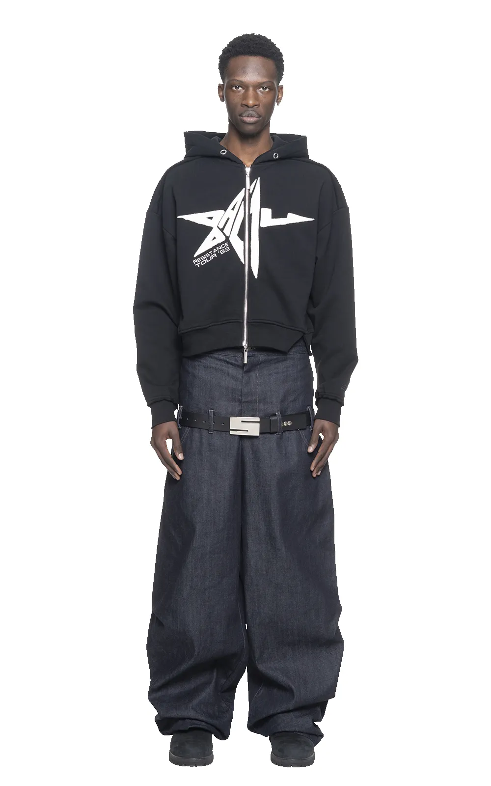 APPLIQUE BADU STAR HOODIE IN BLACK sold by Spencer Badu product image thumbnail 4