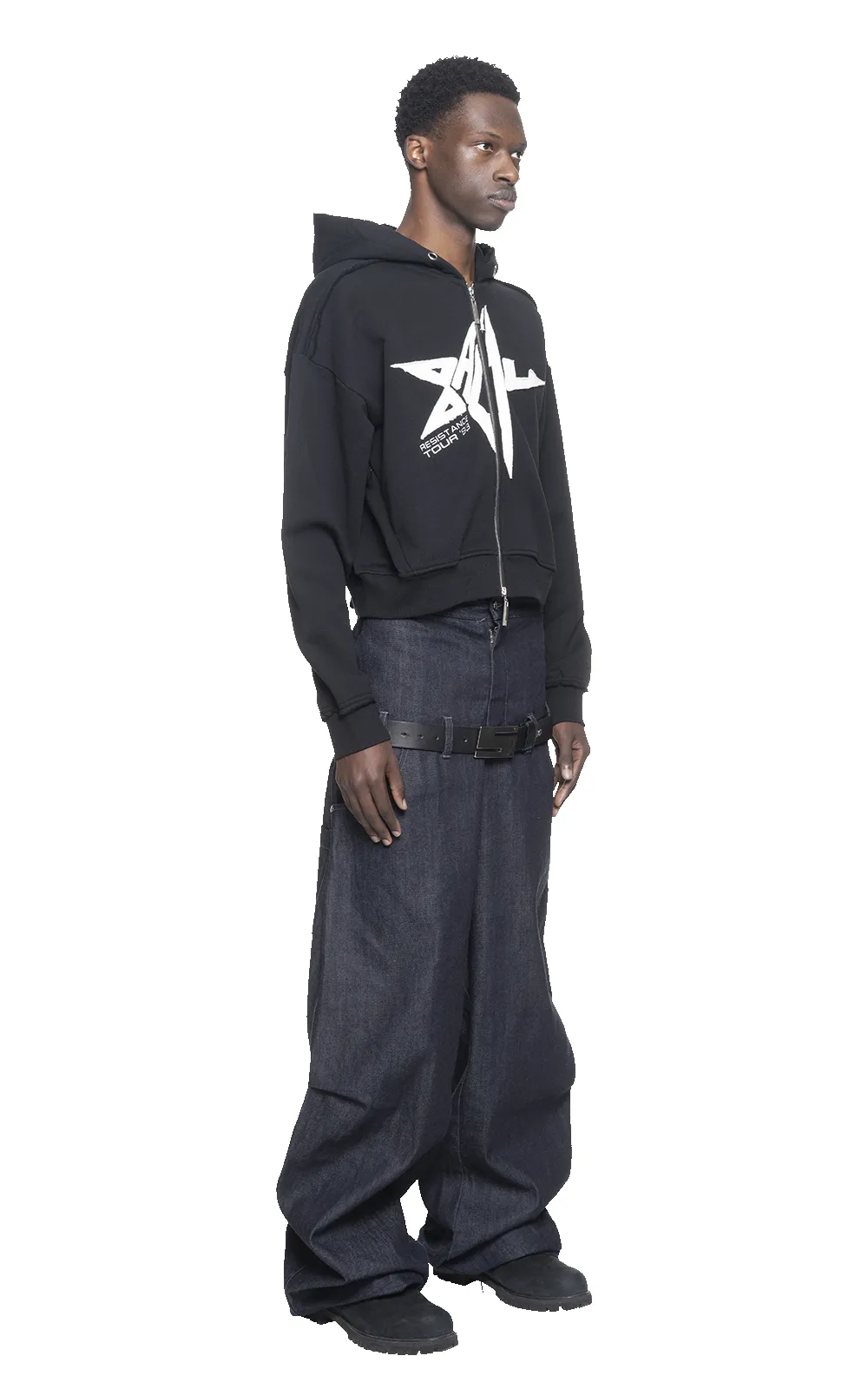 APPLIQUE BADU STAR HOODIE IN BLACK sold by Spencer Badu product image thumbnail 5