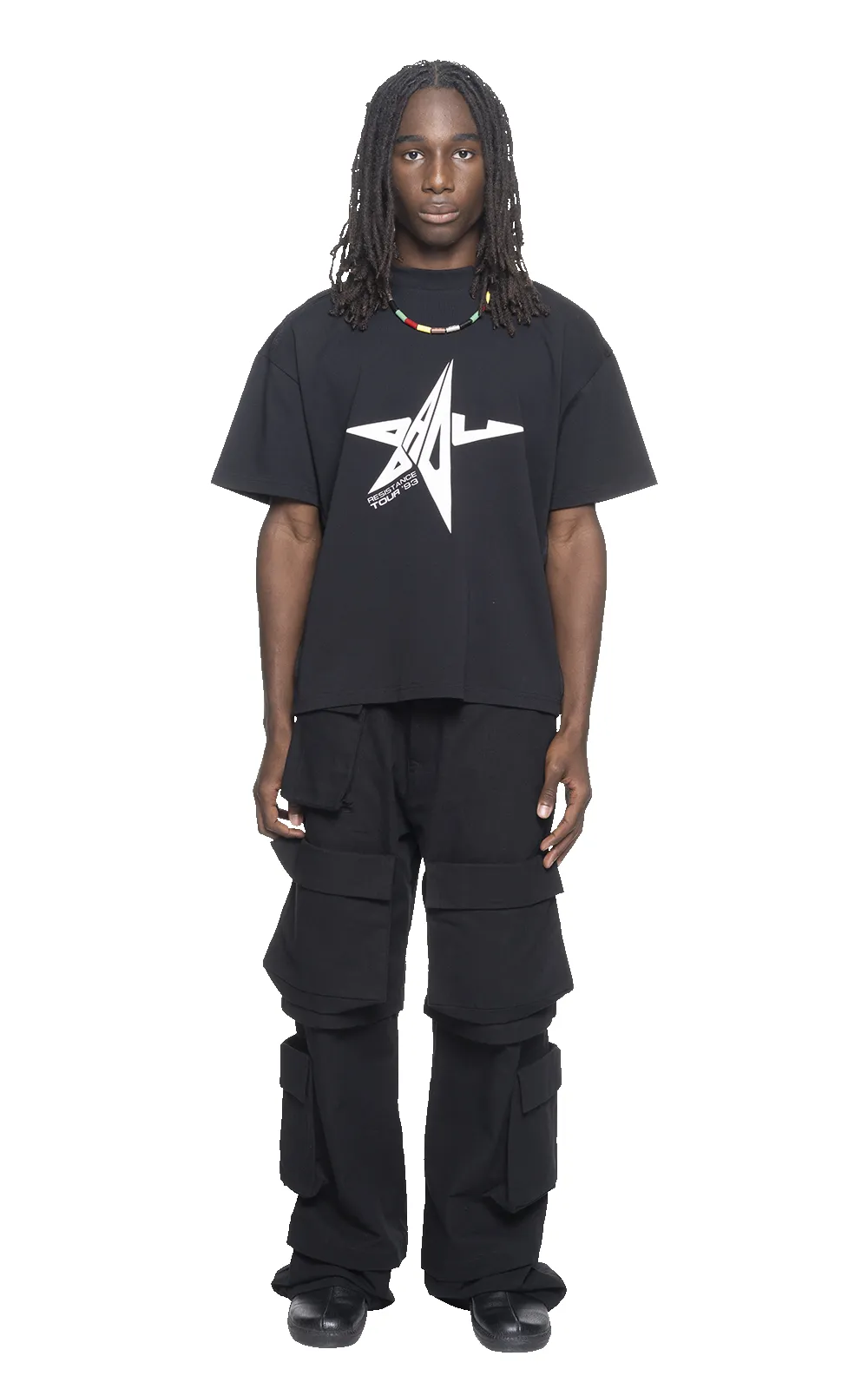 OVERSIZED BADU STAR T-SHIRT IN BLACK sold by Spencer Badu