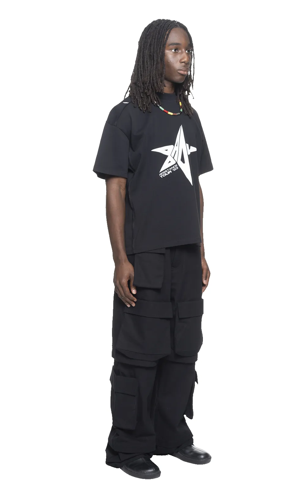 OVERSIZED BADU STAR T-SHIRT IN BLACK sold by Spencer Badu product image thumbnail 4