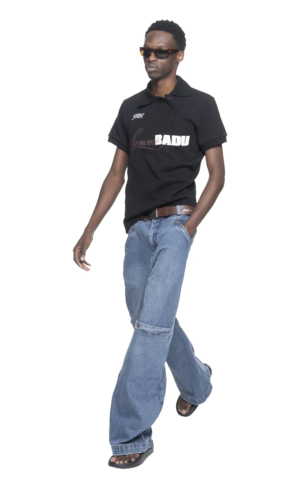 TWISTED GOLF POLO IN BLACK sold by Spencer Badu product image thumbnail 5