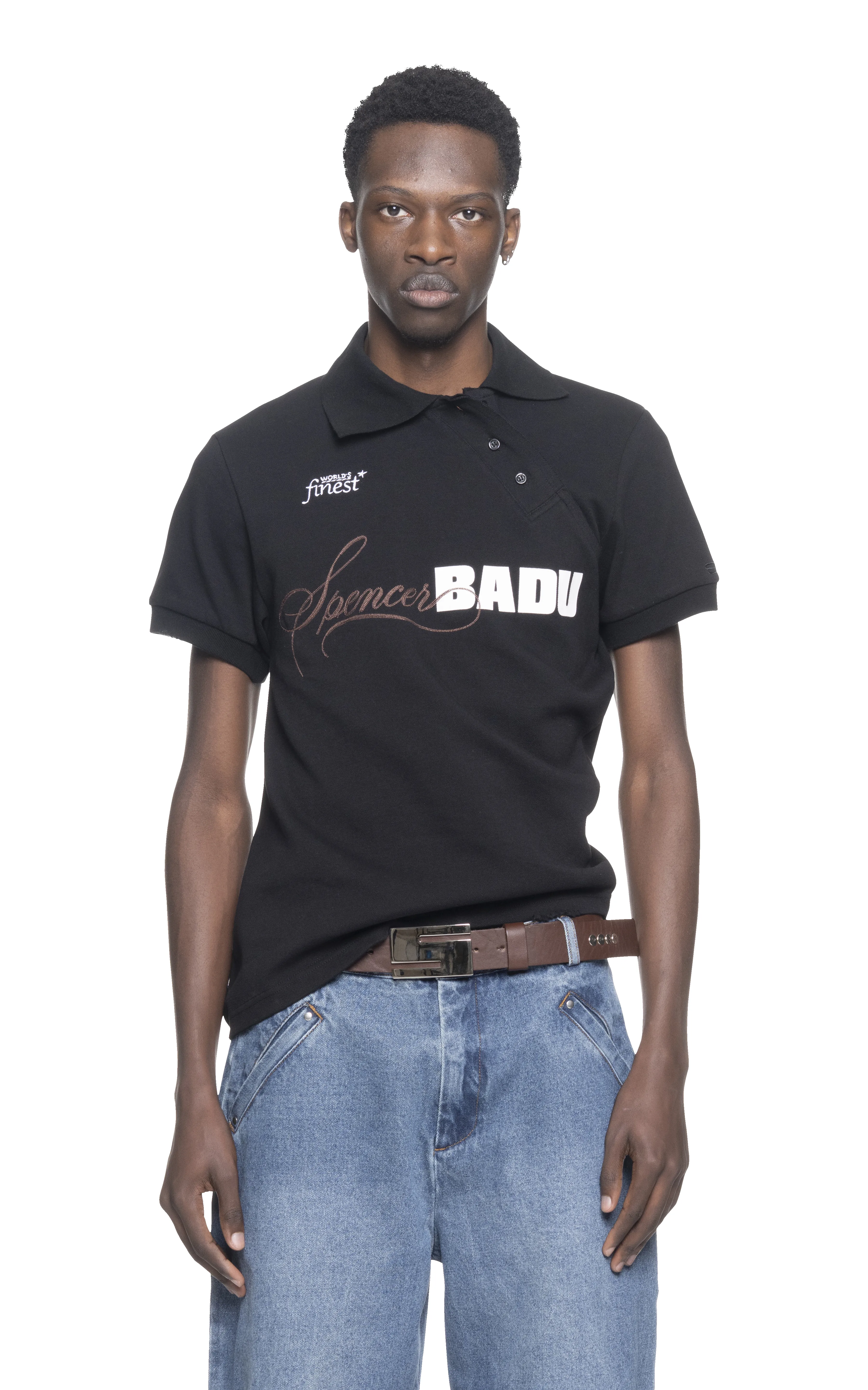 TWISTED GOLF POLO IN BLACK sold by Spencer Badu product image thumbnail 3