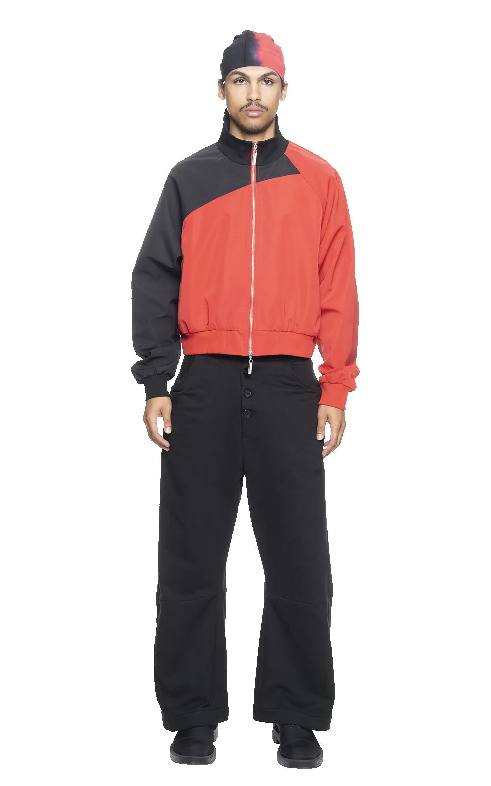 ASYMMETRICAL TRACK JACKET IN RED sold by Spencer Badu product image thumbnail 2