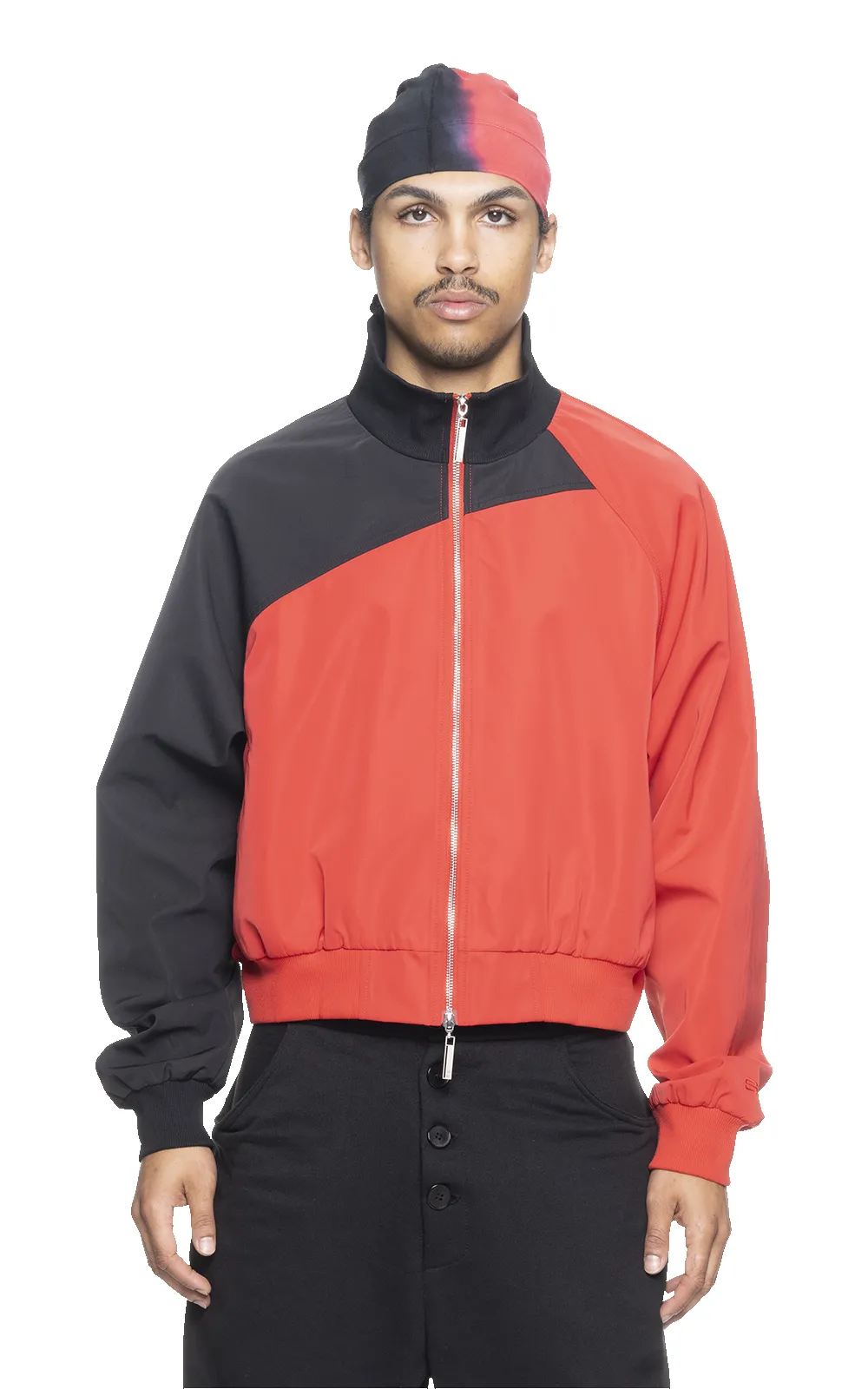 ASYMMETRICAL TRACK JACKET IN RED sold by Spencer Badu product image thumbnail 3