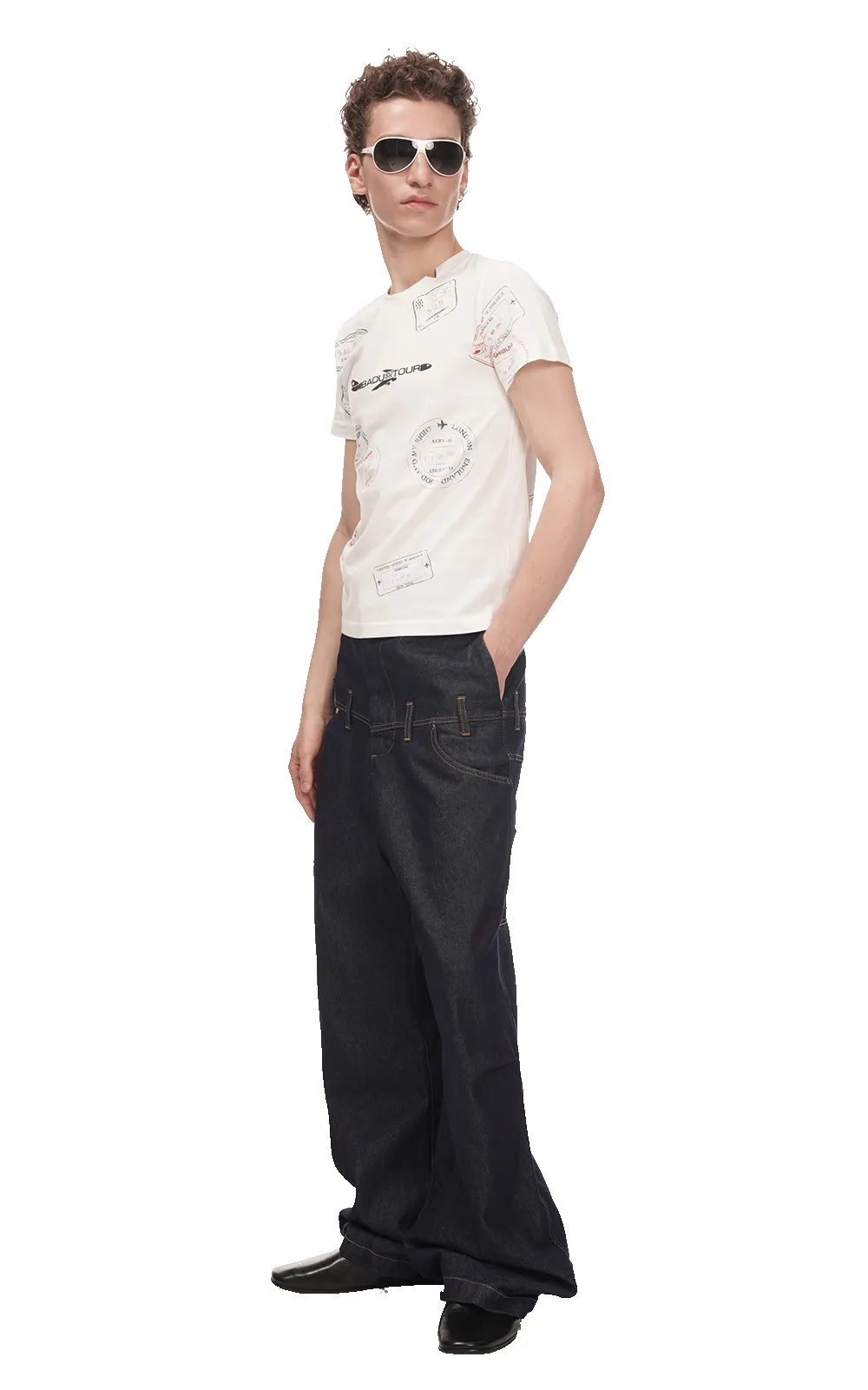 FITTED TRAVEL T-SHIRT IN WHITE sold by Spencer Badu product image thumbnail 4