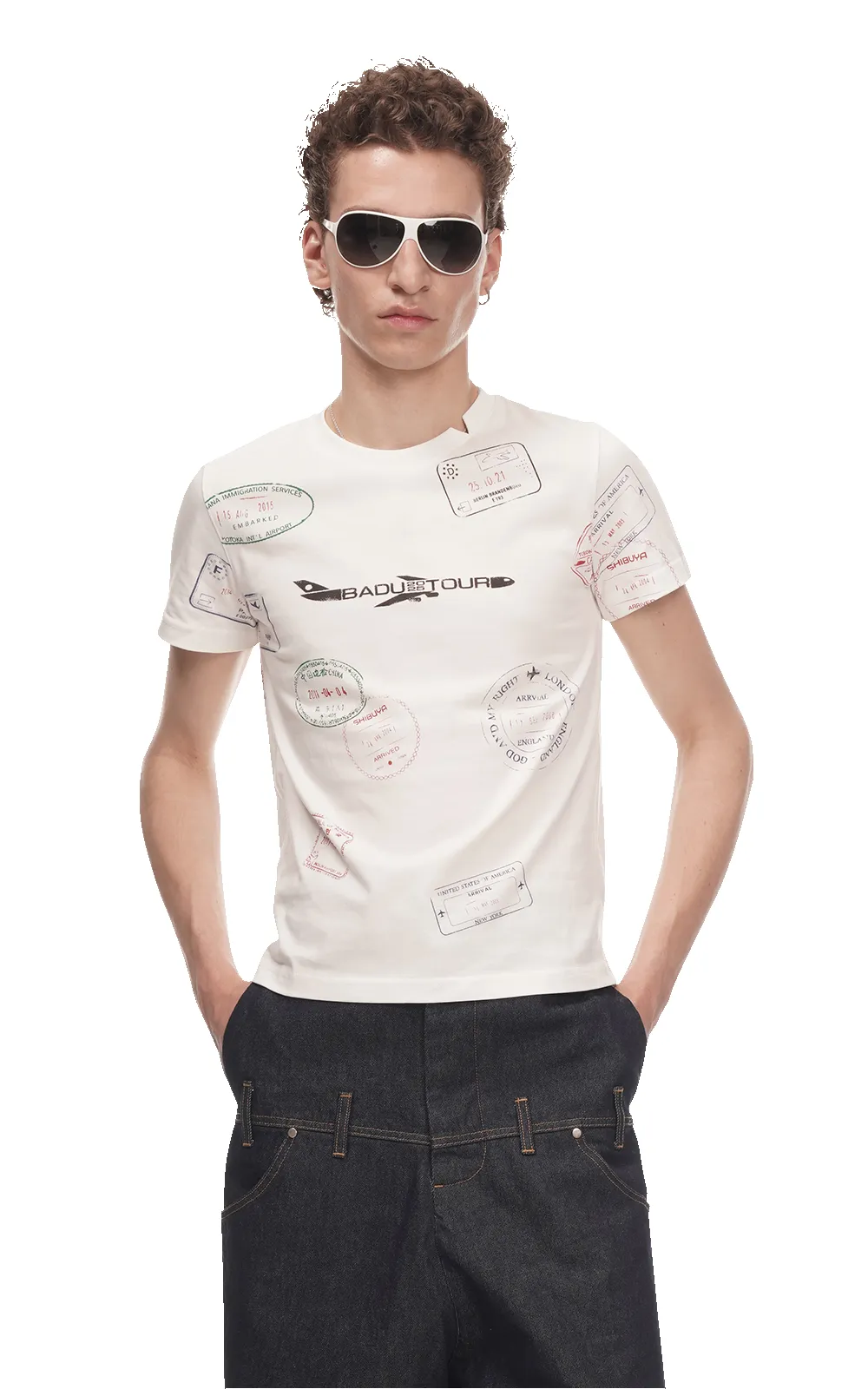FITTED TRAVEL T-SHIRT IN WHITE sold by Spencer Badu product image thumbnail 3