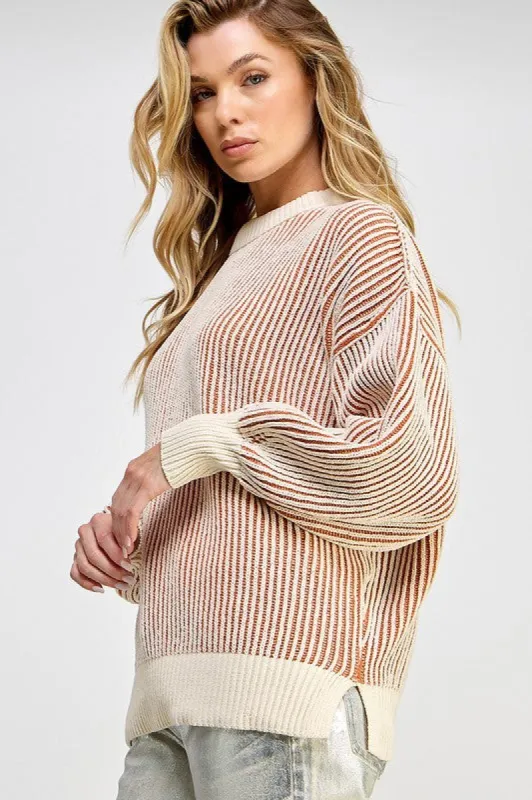 Looking Up Striped Sweater sold by Brightside Boutique