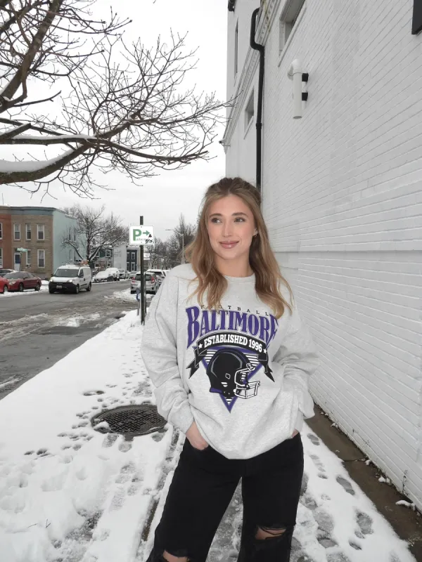 Brightside the Label Baltimore Triangle Vintage Football Crewneck sold by Brightside Boutique