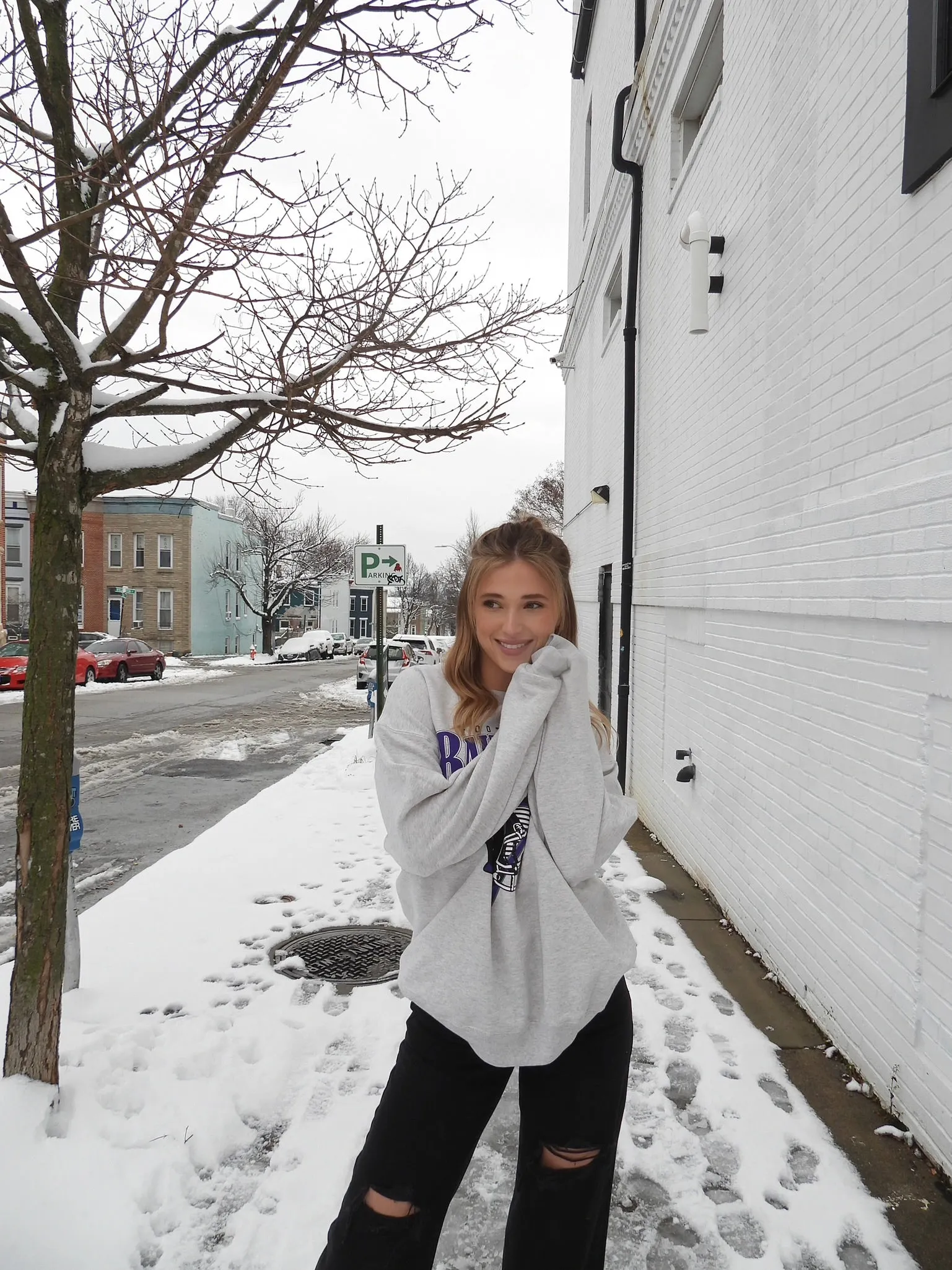 Brightside the Label Baltimore Triangle Vintage Football Crewneck sold by Brightside Boutique product image thumbnail 2