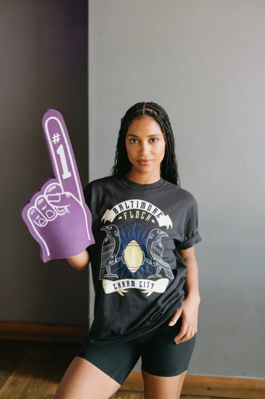 Brightside X R1A Baltimore Flock Deco Tee sold by Brightside Boutique