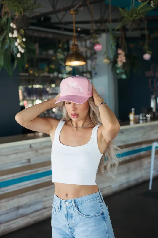 Bow Trucker Hat sold by Brightside Boutique