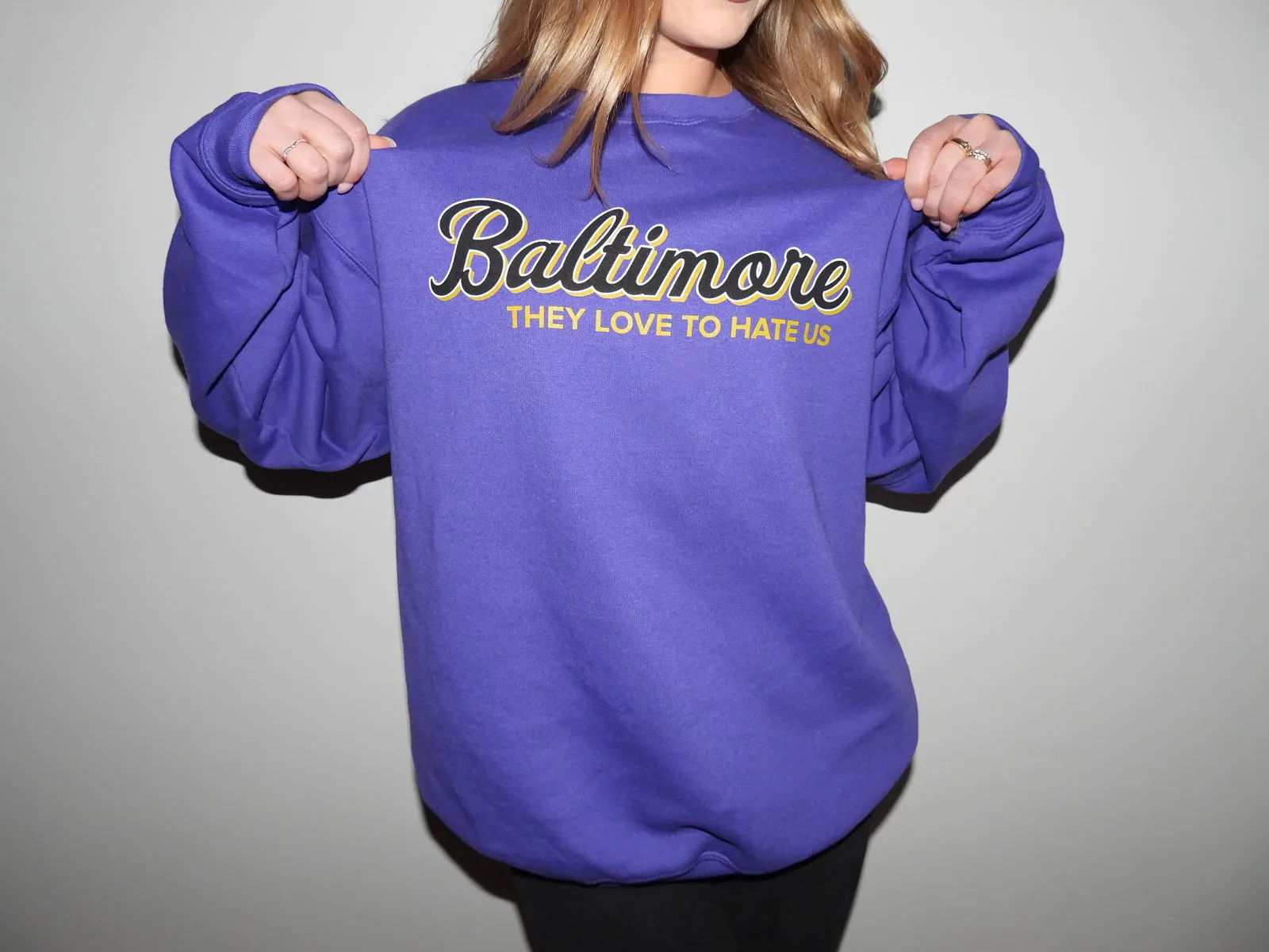 Brightside the Label They Love To Hate Us Crewneck sold by Brightside Boutique product image thumbnail 2