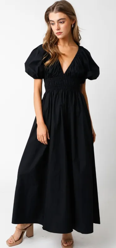 Hannah Puff Sleeve Dress sold by Brightside Boutique