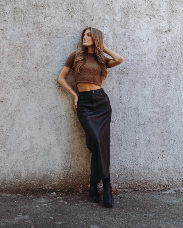 Free People City Slicker Vegan Maxi Skirt sold by Brightside Boutique