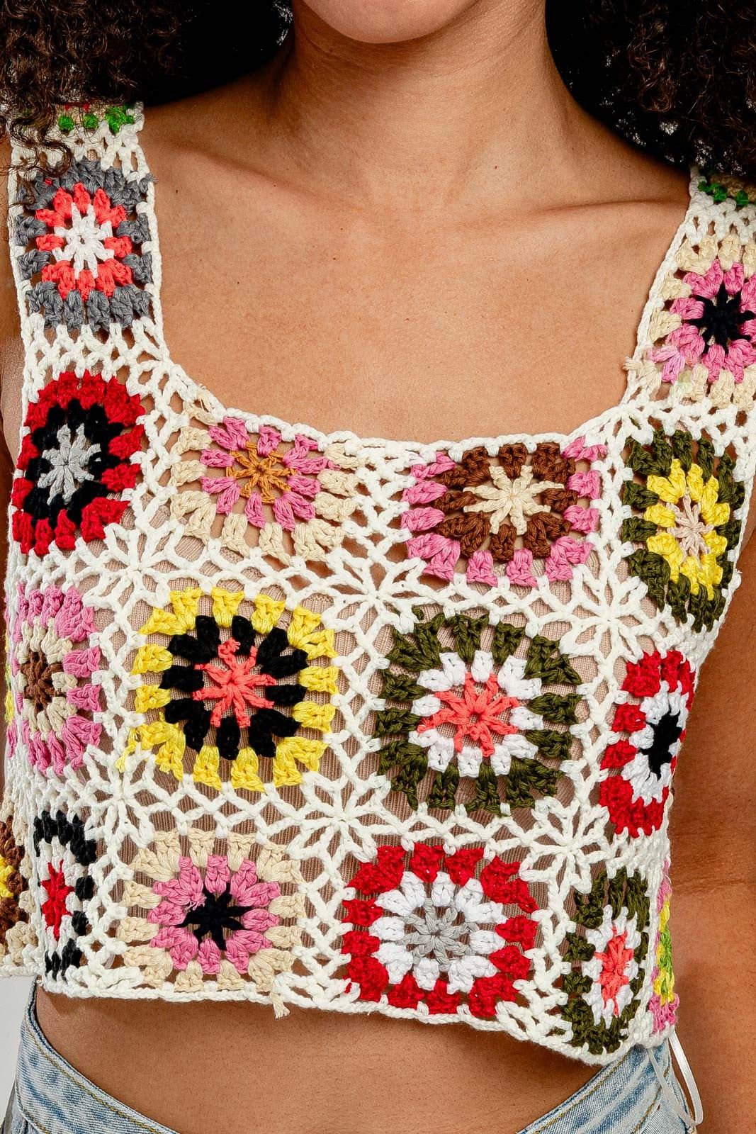 Sweet Summertime Crochet Top sold by Brightside Boutique