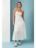 Kinsley Smocked Tiered Midi Dress sold by Brightside Boutique
