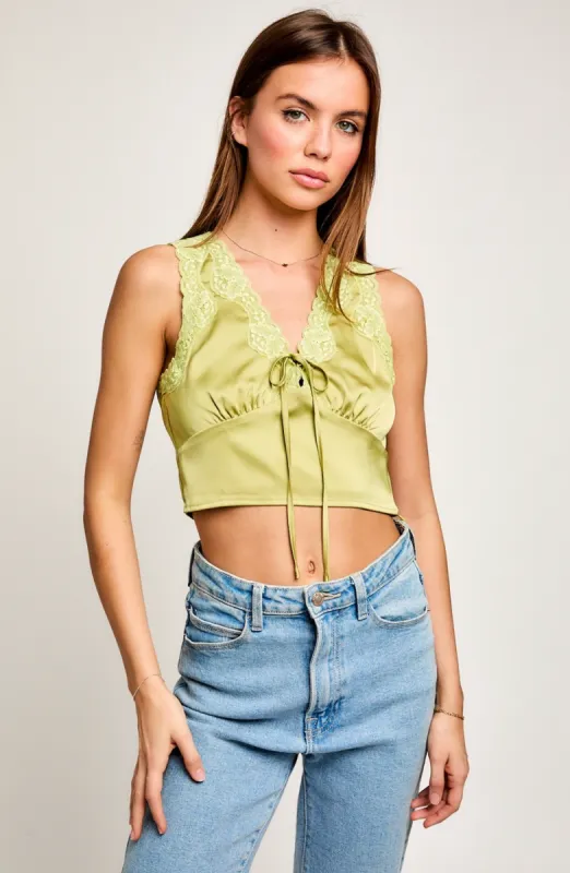 Say It Satin Crop Top sold by Brightside Boutique