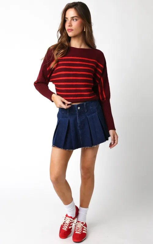 Ava Denim Mini Skirt sold by Brightside Boutique